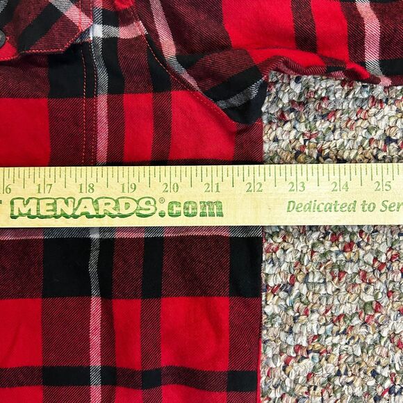 Columbia NWOT Wisconsin Badgers Red Black Plaid Flair Gun LS Flannel Shirt Sz L - Picture 12 of 14